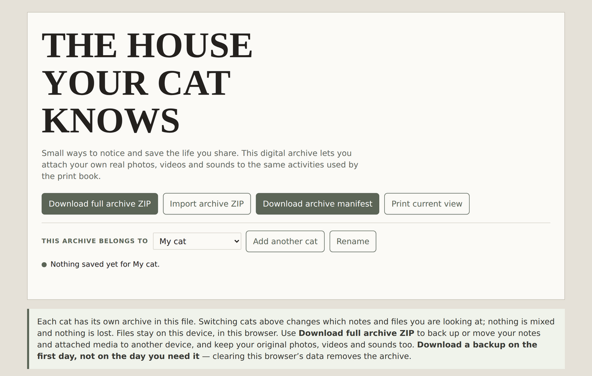 The House Your Cat Knows: page 2 from the shop listing